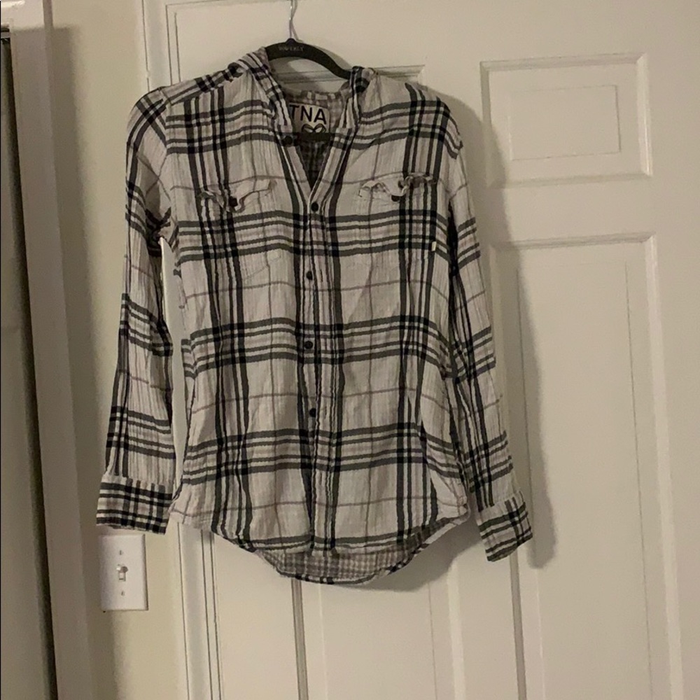 TNA plaid button up shirt
